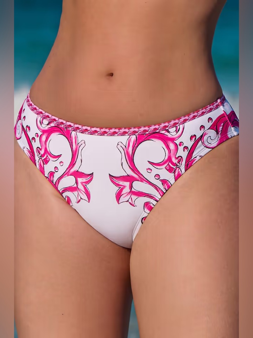 Cupshe:  Crimson Meadow Paisley Bikini Bottoms
